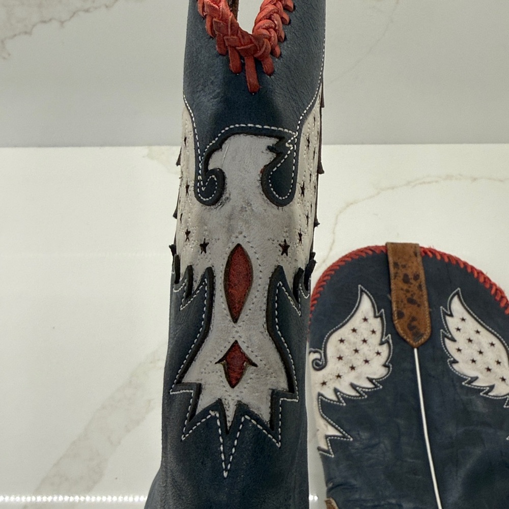 J.B. Dillon Leather Boots - Red white and blue - Picture 13 of 13